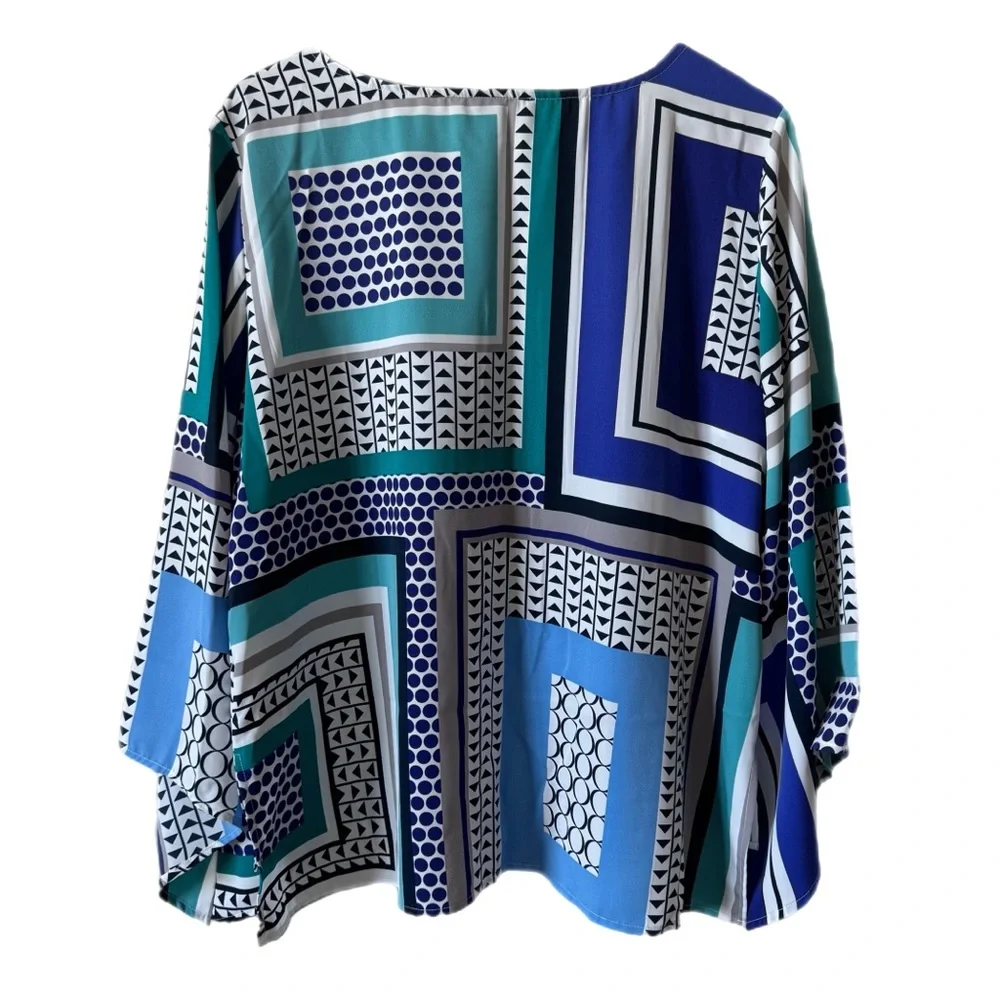 ELLEN TRACY Blouse Top Tunic Sz L